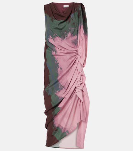 Draped silk-blend georgette midi dress - Dries Van Noten - Modalova