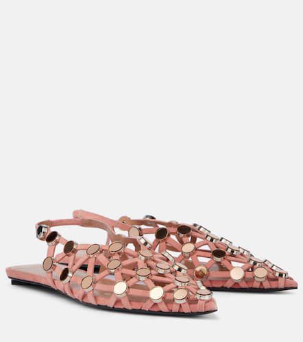 Grid embellished suede slingback flats - The Attico - Modalova