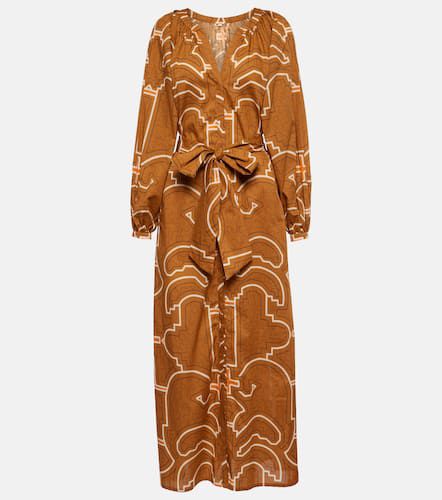 Printed balloon-sleeve cotton maxi dress - Johanna Ortiz - Modalova