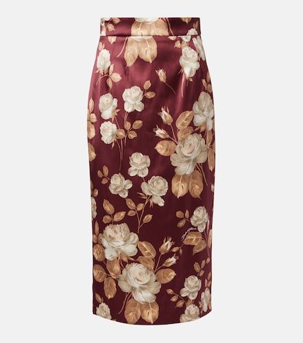 High-Rise-Midirock aus Satin - Dolce&Gabbana - Modalova