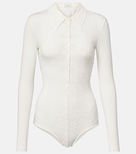 Embroidered cotton-blend bodysuit - Magda Butrym - Modalova