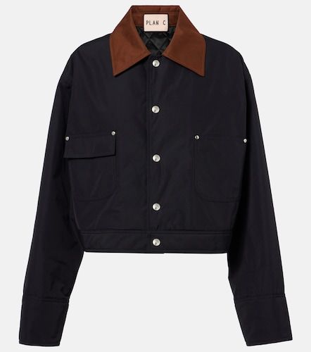 Plan C Chaqueta cropped de sarga - Plan C - Modalova