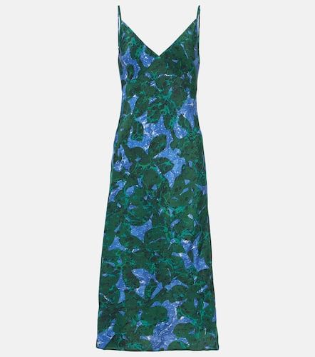 存在感絶大【Dries Van Noten】Printed satin midi dress DRIES VAN NOTEN Draped belted printed silk-satin midi dress
