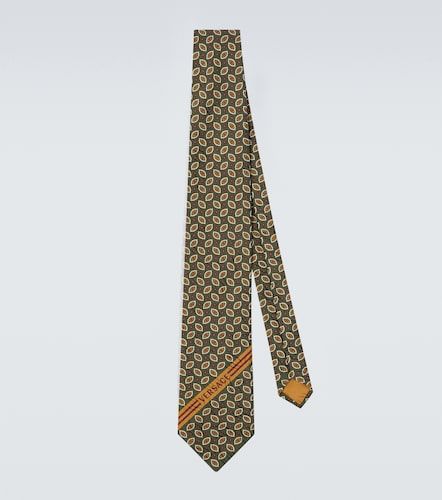 Versace Logo printed silk tie - Versace - Modalova