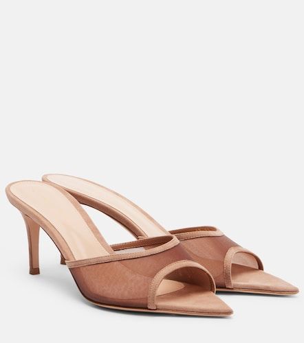 Dorotea suede-trimmed mesh mules - Gianvito Rossi - Modalova