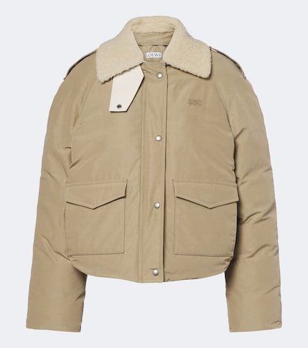 Padded shearling-trimmed cotton-blend jacket - Loewe - Modalova