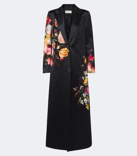 Abrigo de satén de algodón y seda con trompe l'oeil - Dries Van Noten - Modalova