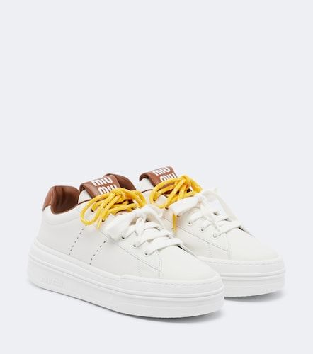 Miu Miu Leather platform sneakers - Miu Miu - Modalova