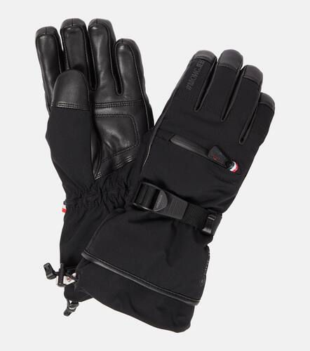 Leather-trimmed ski gloves - Moncler Grenoble - Modalova
