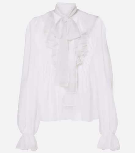 Ruffled tie-neck silk blouse - Dolce&Gabbana - Modalova