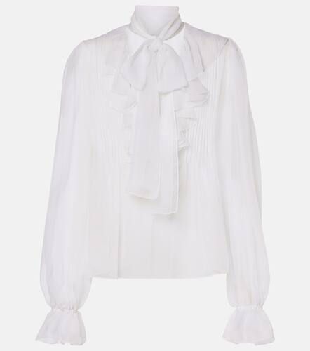 Ruffled tie-neck silk blouse - Dolce&Gabbana - Modalova