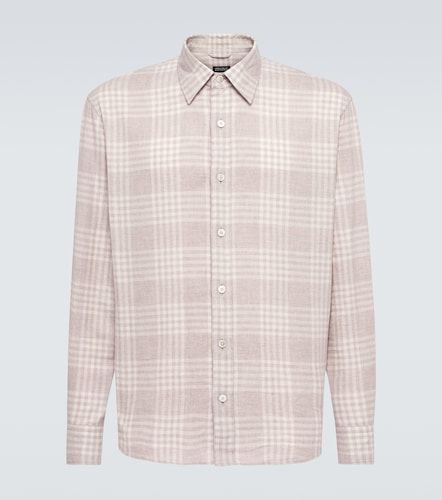 Camisa de franela de algodón a cuadros - Zegna - Modalova