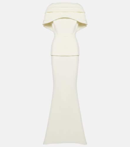 Safiyaa Pleated caped crÃªpe gown - Safiyaa - Modalova