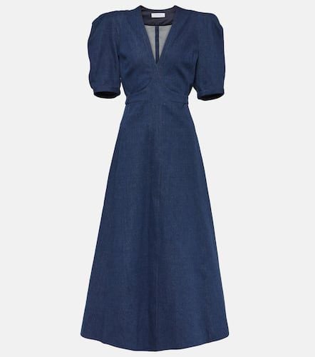 Luz puff-sleeve denim midi dress - Gabriela Hearst - Modalova