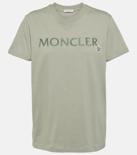 Logo embroidered cotton jersey T-shirt - Moncler - Modalova