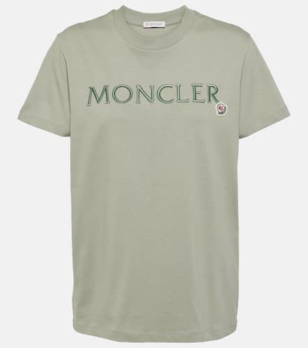 T-shirt in jersey di cotone con logo - Moncler - Modalova