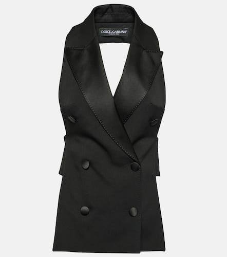 Double-breasted wool and silk-blend vest - Dolce&Gabbana - Modalova