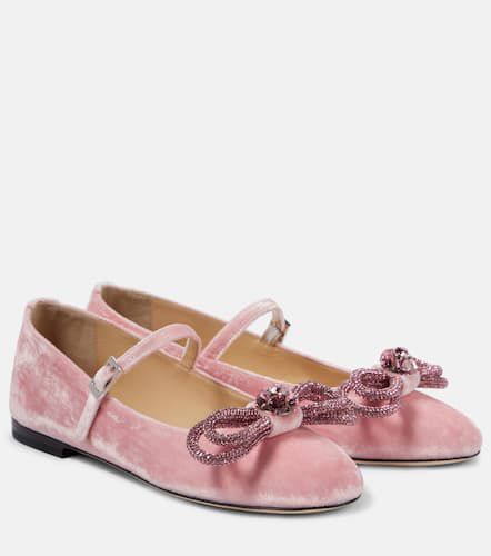 Double Bow velvet ballet flats - Mach & Mach - Modalova