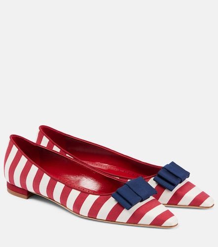 Bailarinas Reador a rayas con lazo - Manolo Blahnik - Modalova