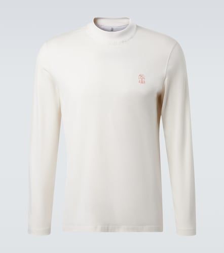 T-shirt in cotone con logo - Brunello Cucinelli - Modalova