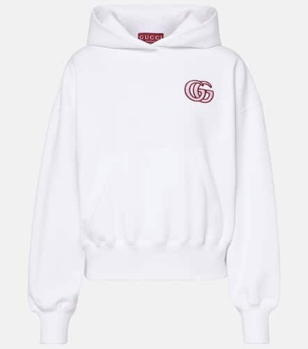 GG embroidered cotton jersey hoodie - Gucci - Modalova