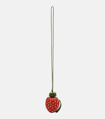 Monedero con correa Strawberry de croché de rafia - Loewe - Modalova