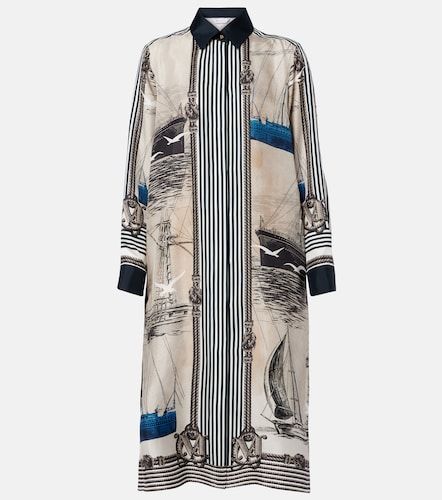 Vestido camisero de sarga de seda estampado - Max Mara - Modalova