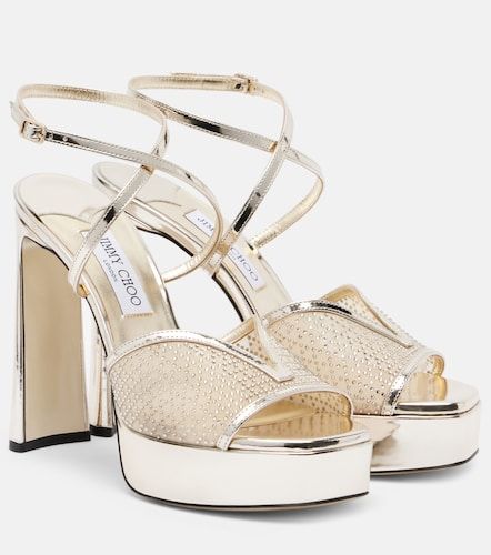 Karli 125 mesh and leather platform sandals - Jimmy Choo - Modalova