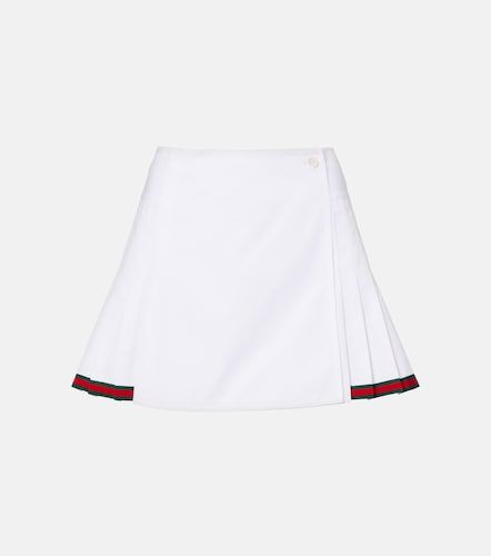 Web Stripe cotton poplin miniskirt - Gucci - Modalova