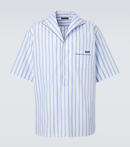 Camicia in popeline di cotone e seta a righe - Dolce&Gabbana - Modalova