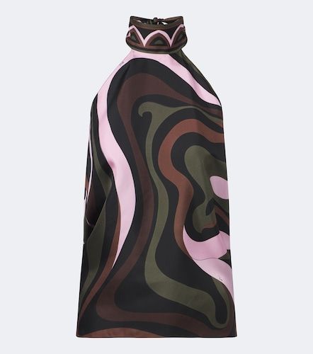 Marmo halterneck silk twill top - Pucci - Modalova