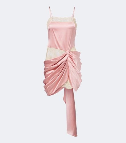 Vestido corto de satén de seda drapeado - Xu Zhi - Modalova