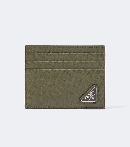 Tarjetero de piel Saffiano con logo - Prada - Modalova