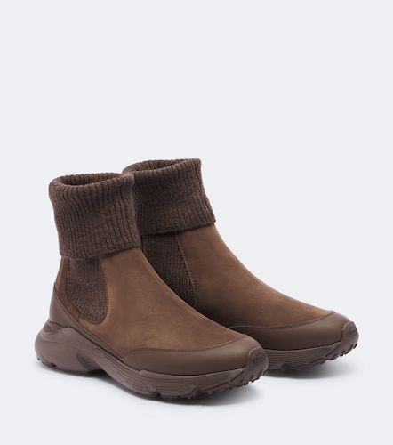 Ankle Boots aus Leder mit Rippstrick - Tod's - Modalova