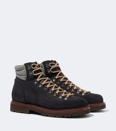 Schnürstiefel aus Veloursleder - Brunello Cucinelli - Modalova