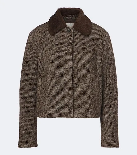 Vince Teddy-trimmed tweed jacket - Vince - Modalova