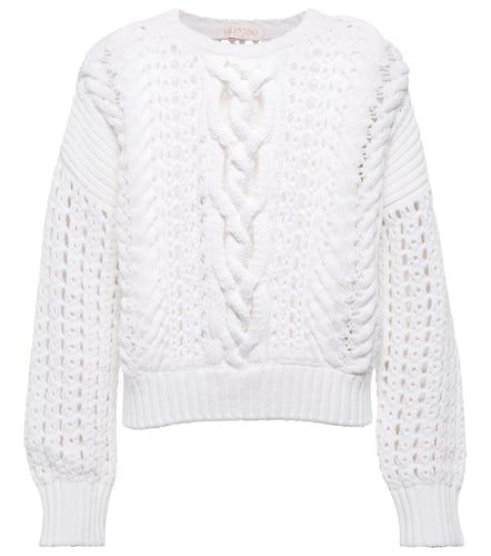 Open-knit cotton-blend sweater - Valentino - Modalova