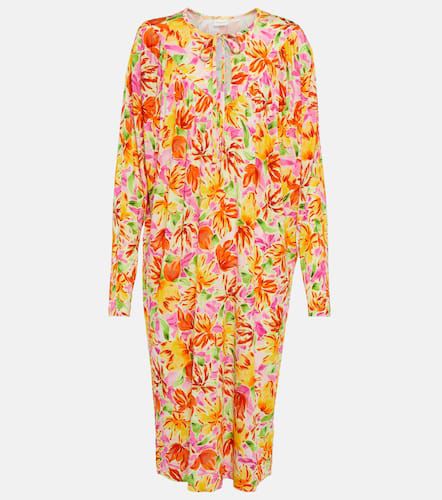 Floral-print jersey midi dress - Dries Van Noten - Modalova