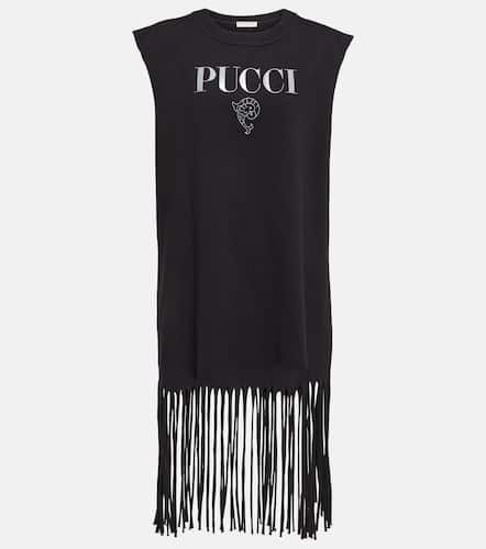 Abito corto in cotone con logo - Pucci - Modalova