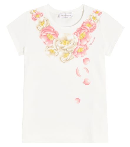 Camiseta en jersey de algodón floral - Monnalisa - Modalova