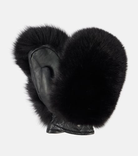 Hill faux shearling and leather mittens - Goldbergh - Modalova