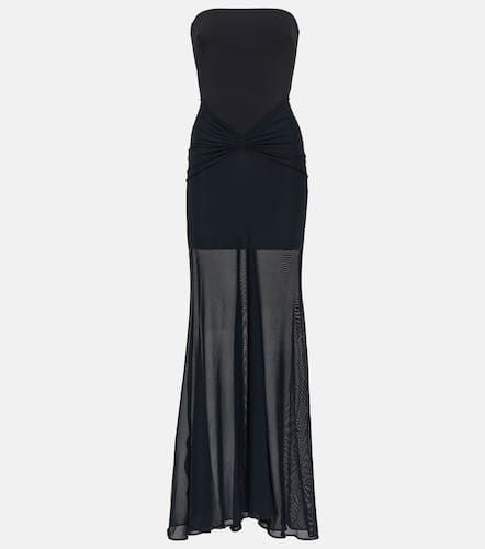 Tulle-trimmed ruched bustier gown - David Koma - Modalova