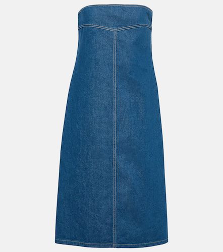 Strapless denim midi dress - Ferragamo - Modalova