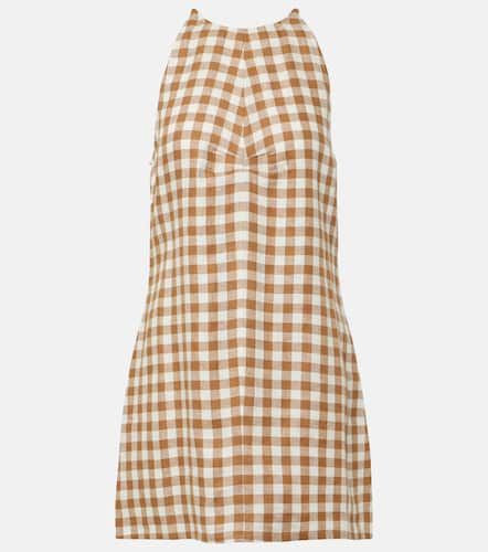 Antigua checked linen minidress - Asceno - Modalova