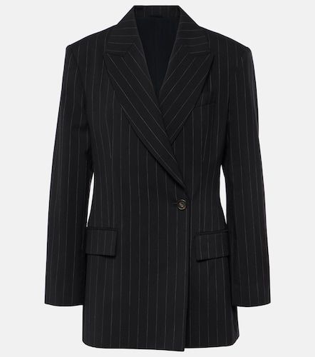 Blazer in lana e cotone a righe - Brunello Cucinelli - Modalova