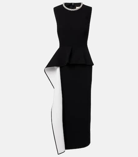 Embellished peplum satin crÃªpe midi dress - Roland Mouret - Modalova