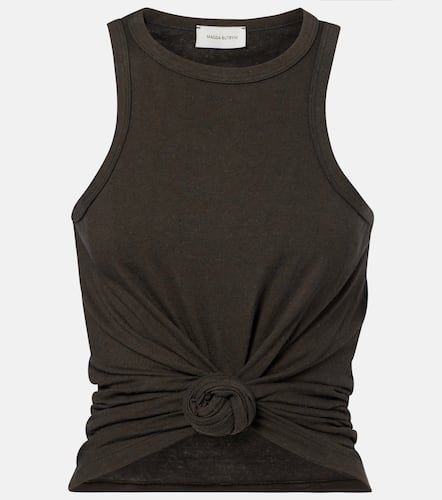 Knotted cotton and silk tank top - Magda Butrym - Modalova