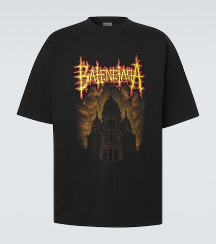 Camiseta de jersey de algodón estampada - Balenciaga - Modalova