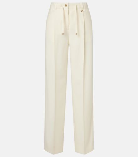 Pleated virgin wool straight pants - Moncler - Modalova