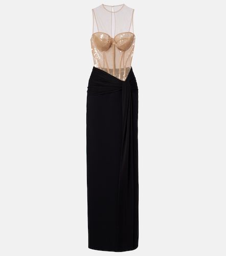 Abito bustier lungo con paillettes - David Koma - Modalova